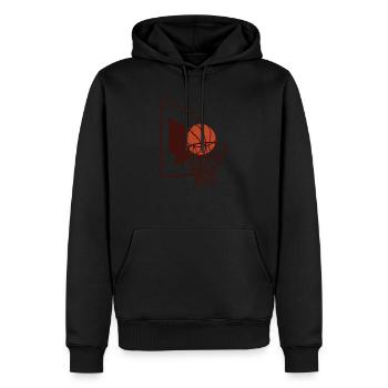 Panier balle balle coup de match jeu équipe cadeau - Sweat à capuche Premium bio Homme - noir - Devant - Nico (187cm)