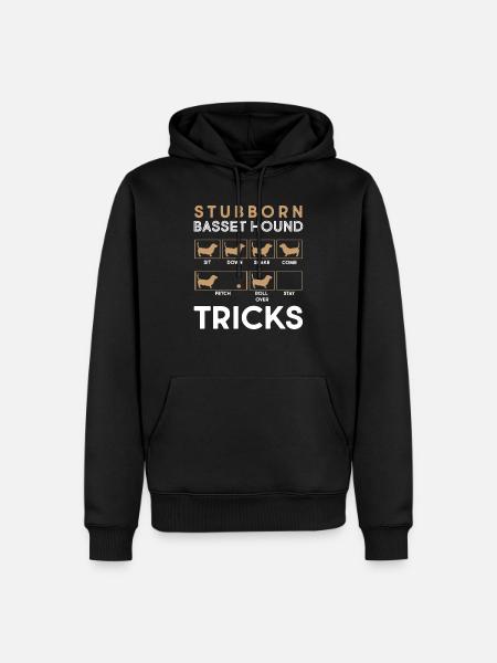 Stubborn Basset Hound Tricks - Men’s Premium Organic Hoodie - black
