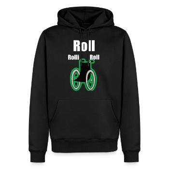 Rollstuhl - Männer Premium Bio Hoodie - Schwarz - Vorne - Nico (187cm)