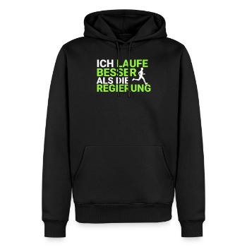 Joggen Laufen Läufer Marathon Spruch Meme Geschenk - Männer Premium Bio Hoodie - Schwarz - Vorne - Nico (187cm)