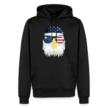 USA eagle with headscarf - Men’s Premium Organic Hoodie - black - Front - Nico (187cm)