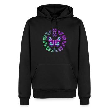 Butterfly Magic Circle - Männer Premium Bio Hoodie - Schwarz - Vorne - Nico (187cm)