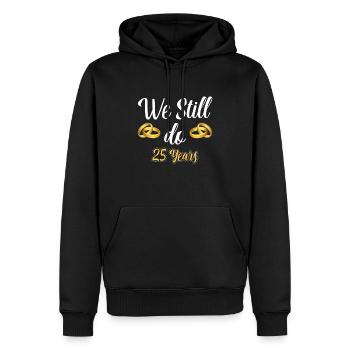 mariage d'argent - Sweat à capuche Premium bio Homme - noir - Devant - Nico (187cm)