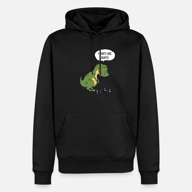 Darts T-Rex Dinosaur Dartboard Pun - Männer Premium Bio Hoodie - Schwarz