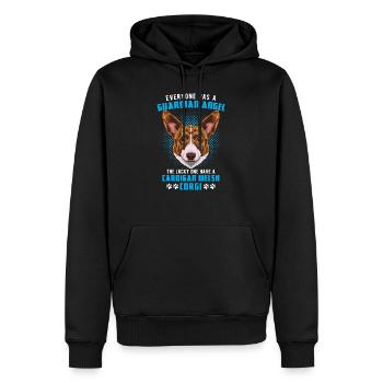 Cardigan Corgi Gallois - Sweat à capuche Premium bio Homme - noir - Devant - Nico (187cm)