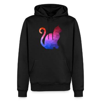 Geometrisches Tier Geometric Animal Katze - Männer Premium Bio Hoodie - Schwarz - Vorne - Nico (187cm)