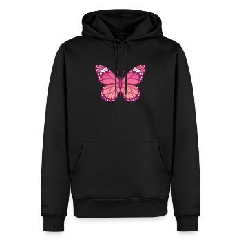 PINK BUTTERFLY - Men’s Premium Organic Hoodie - black - Front - Nico (187cm)