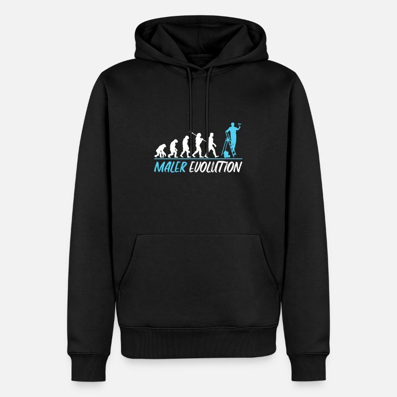 Maler Evolution T shirt Geschenk - Männer Premium Bio Hoodie - Schwarz