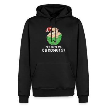 noix de coco - Sweat à capuche Premium bio Homme - noir - Devant - Nico (187cm)