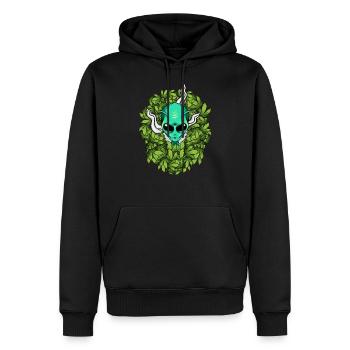 Ausländisches Unkraut-lustiger Marihuana-Hanf - Männer Premium Bio Hoodie - Schwarz - Vorne - Nico (187cm)