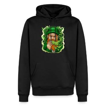 Kobold-rauchender Unkraut-St Patrick Tag lustig - Männer Premium Bio Hoodie - Schwarz - Vorne - Nico (187cm)