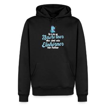 Nashorn Einhorn Fett Sprüche Schokolade Geschenk - Männer Premium Bio Hoodie - Schwarz - Vorne - Nico (187cm)