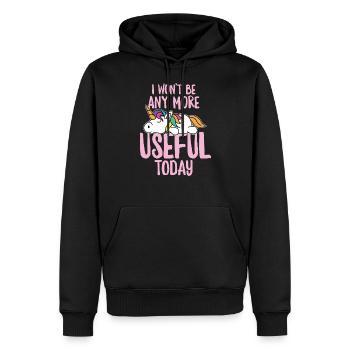 Drôle Licorne Licorne Être Paresseux Cadeau D'amusement - Sweat à capuche Premium bio Homme - noir - Devant - Nico (187cm)
