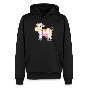 Cow Wink - Männer Premium Bio Hoodie - Schwarz - Vorne - Nico (187cm)