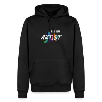 Künstler - Männer Premium Bio Hoodie - Schwarz - Vorne - Nico (187cm)