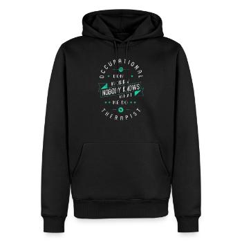 occupational therapy - Men’s Premium Organic Hoodie - black - Front - Nico (187cm)