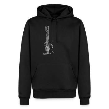 Tee Guitare, Music Print, produit Musician - Sweat à capuche Premium bio Homme - noir - Devant - Nico (187cm)