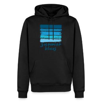 Summer blues - Männer Premium Bio Hoodie - Schwarz - Vorne - Nico (187cm)