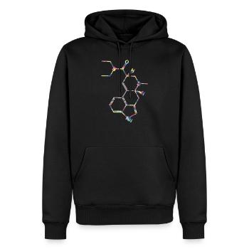 LSD Strukturformel Acid Molekül Albert Hofmann - Männer Premium Bio Hoodie - Schwarz - Vorne - Nico (187cm)