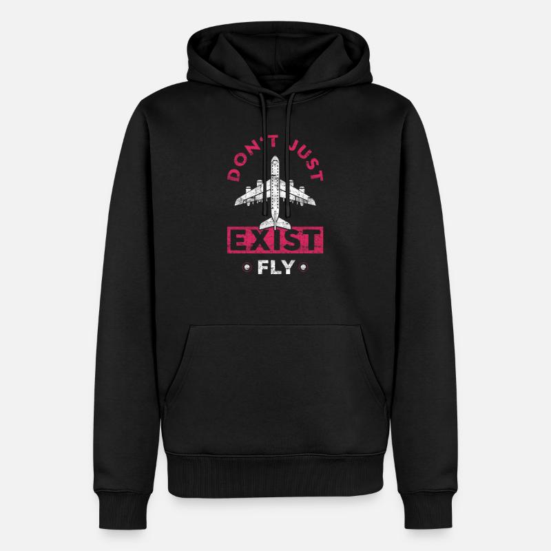 Pilot - Männer Premium Bio Hoodie - Schwarz