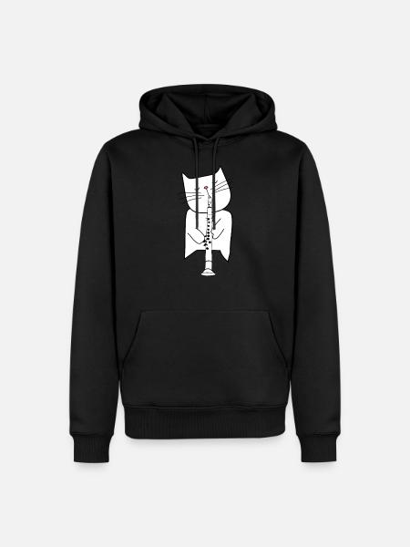 Grappige coole jazz kat met zonnebril hobo - Mannen Premium Bio hoodie - zwart