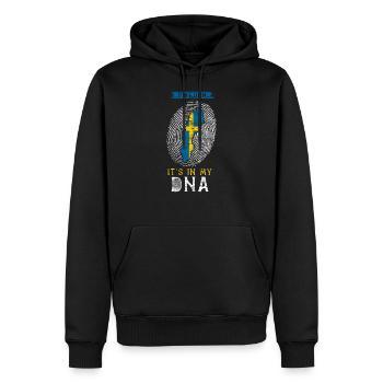 Suède - Sweat à capuche Premium bio Homme - noir - Devant - Nico (187cm)