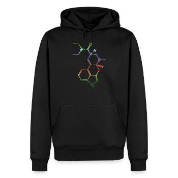 LSD Strukturformel Molekül A. Hofmann Bicycle Day - Männer Premium Bio Hoodie - Schwarz - Vorne - Nico (187cm)
