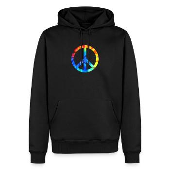 Tydie Tydi Peace design Gift - Männer Premium Bio Hoodie - Schwarz - Vorne - Nico (187cm)