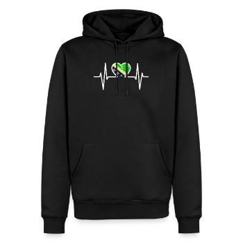 rythme cardiaque sandzak pure amour sandzak - Sweat à capuche Premium bio Homme - noir - Devant - Nico (187cm)