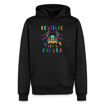 Festival - Männer Premium Bio Hoodie - Schwarz - Vorne - Nico (187cm)