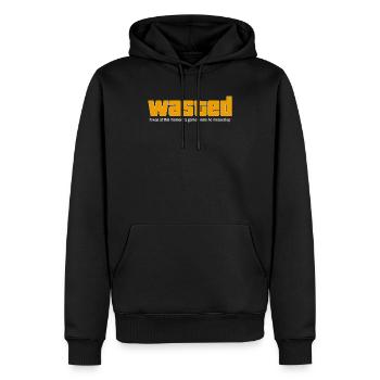 Gaming Geschenk Idee wast-ed - Männer Premium Bio Hoodie - Schwarz - Vorne - Nico (187cm)