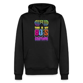 80s product, This Is My 80s Costume Tee, Neon 80s - Men’s Premium Organic Hoodie - black - Front - Nico (187cm)