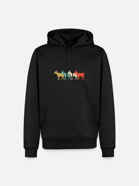 Whisperer Vintage de chèvre - Sweat à capuche Premium bio Homme - noir