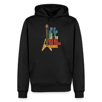 Je peux être vieux mais je dois voir tous les groupes cool - Sweat à capuche Premium bio Homme - noir - Devant - Nico (187cm)