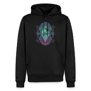 Panorama du mandala ésotérique et yoga spirituel - Sweat à capuche Premium bio Homme - noir - Devant - Nico (187cm)