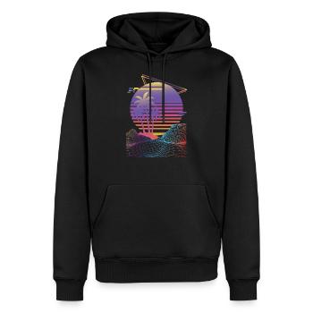 Vaporwave Gift design for Retro 80s Game Lovers - Men’s Premium Organic Hoodie - black - Front - Nico (187cm)