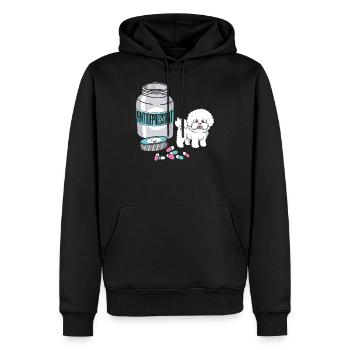 Bichon Frise sind Antidepressiva Lustiger Hundedruck - Männer Premium Bio Hoodie - Schwarz - Vorne - Nico (187cm)
