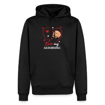 Goldendoodle - Männer Premium Bio Hoodie - Schwarz - Vorne - Nico (187cm)