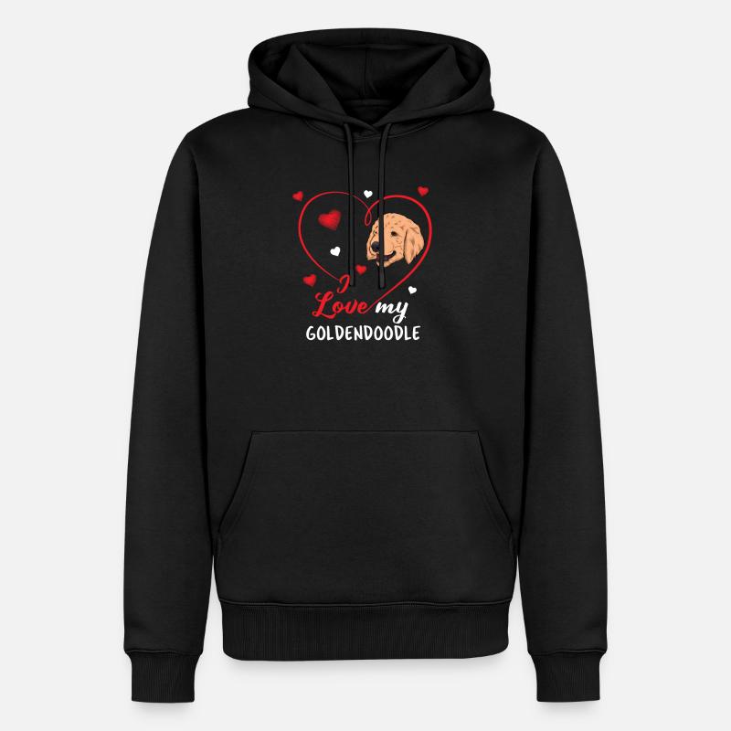 Goldendoodle - Männer Premium Bio Hoodie - Schwarz