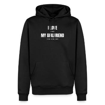 I Love It When My Girlfriend Lets Me Play Vidéo ! - Sweat à capuche Premium bio Homme - noir - Devant - Nico (187cm)