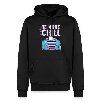 Conception Be More Chill, T-shirt relaxant, graphique Relax - Sweat à capuche Premium bio Homme - noir - Devant - Nico (187cm)