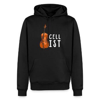 violoncelle - Sweat à capuche Premium bio Homme - noir - Devant - Nico (187cm)