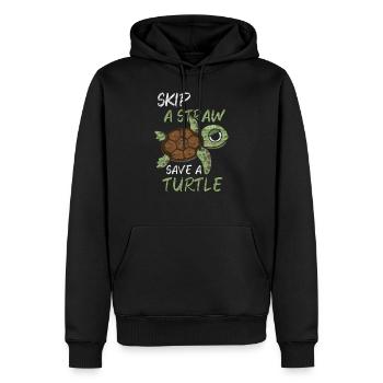Schildkröte - Männer Premium Bio Hoodie - Schwarz - Vorne - Nico (187cm)