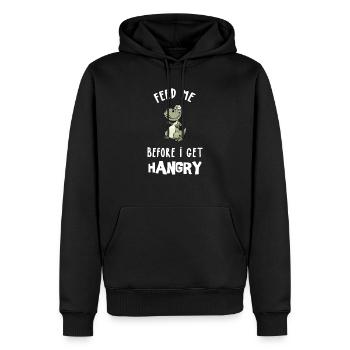 Hangry Design für Frauen, Männer & Kinder - Männer Premium Bio Hoodie - Schwarz - Vorne - Nico (187cm)