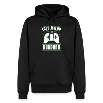 Passage au niveau du mariage de mari Mariage Mariage Amour - Sweat à capuche Premium bio Homme - noir - Devant - Nico (187cm)