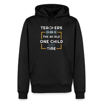 professeur - Sweat à capuche Premium bio Homme - noir - Devant - Nico (187cm)