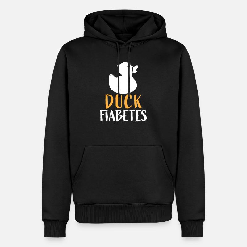 canard fiabetes 01 - Sweat à capuche Premium bio Homme - noir