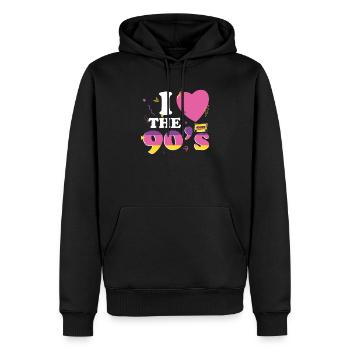 90er Jahre Disco Musik Party Kostüm 1990 90s Retro - Männer Premium Bio Hoodie - Schwarz - Vorne - Nico (187cm)