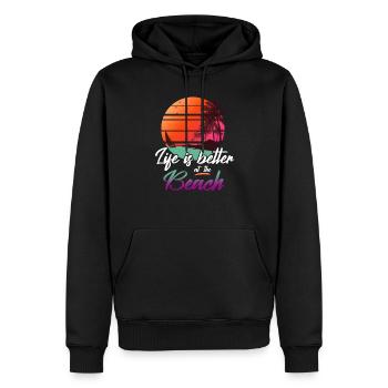 Beach - Men’s Premium Organic Hoodie - black - Front - Nico (187cm)