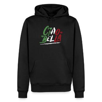 Ciao Bella Italien Flaggenentwurf, italienisches T-Stück - Männer Premium Bio Hoodie - Schwarz - Vorne - Nico (187cm)